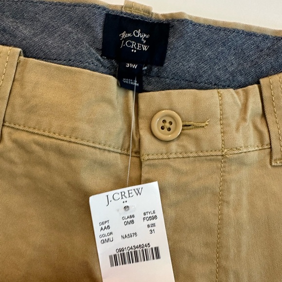 J. Crew Men's Khaki Flat Front Shorts New With Tags - Picture 3 of 3